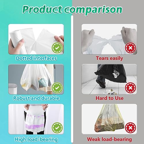 AOMKES 2.6 Gallon Small Trash Bags - 93 Counts Bathroom Garbage Bags,Unscented Wastebasket Liners,Strong Kitchen Bin Bags,10Liters White Trash Bags For Office,Bedroom,Living Room,43x50CM