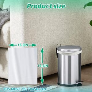 AOMKES 2.6 Gallon Small Trash Bags - 93 Counts Bathroom Garbage Bags,Unscented Wastebasket Liners,Strong Kitchen Bin Bags,10Liters White Trash Bags For Office,Bedroom,Living Room,43x50CM