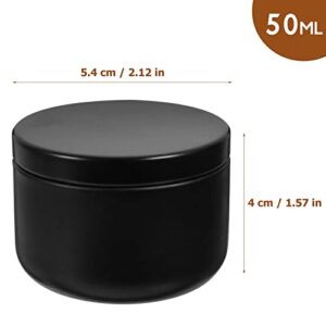 Luxshiny 50ml Tea Tins Canister with Airtight Lids 10pcs Round Metal Candy Tin Jars Tinplate Empty Cookie Box Wedding Party Favor Treat Container