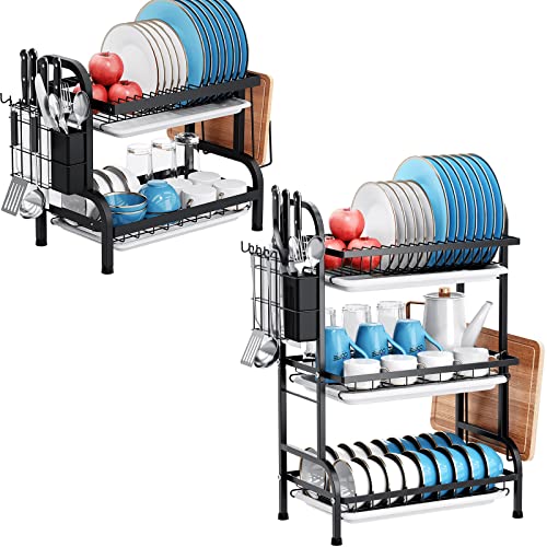 DUANFEE 3 Tier Dish Drying Rack and 2 Tier Dish Drying Rack