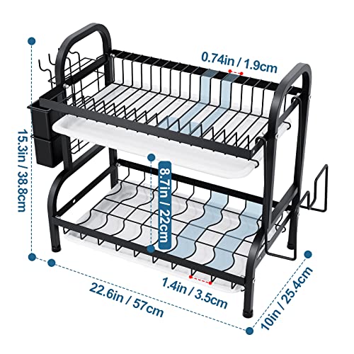 DUANFEE 3 Tier Dish Drying Rack and 2 Tier Dish Drying Rack