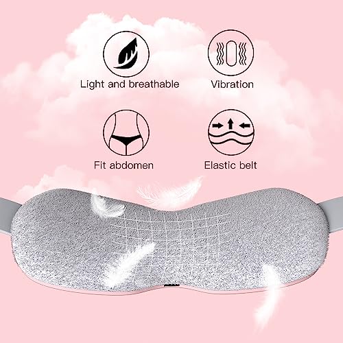 Portable Heating Pad for Cramps, Cordless Menstrual Heating Pad, Period Pain Relief Heating Pad with 3-Speed Heat Adjustment and 3 Massage Modes for Belly Back Pain Relief for Girls Women Wife (Pink)