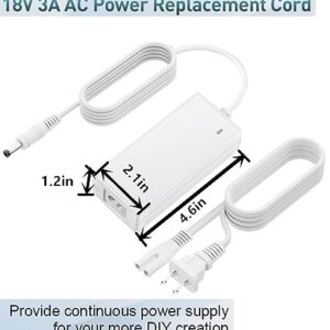 18V Power Cord Compatible with Cricut Maker and Cricut Explore Air 2 Cutting Machine Mini Cake Explore One Create Cricut Maker Replacement for 18V 3a DC cricut Explore air 2 Accessories