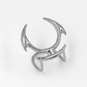 L'VOW Cyber Punk Futuristic Unisex Lip Wrap Cuff Irregular Non-Piercing Lip Clip Jewelry Cyborg Face Accessories(Silver-10)