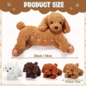 Honoson Nurturing Dog Stuffed Animal with Puppies, Mommy Dog with 4 Baby Puppy Soft Cute Stuffed Plush Dog Puppy for Kids Birthday Gifts Party Favors (Curly Dog)