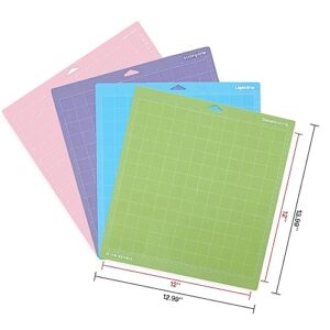 Srunffe 12 Pack Cutting Mats for Cricut Maker/Maker 3/Explore 3/Air/Air 2, Variety Adhesive Replacement Cut Mats compatible with Cricut Machines, Standard/Light/Strong/Frabic