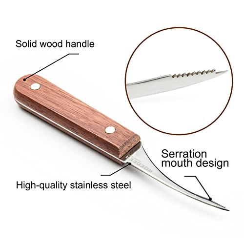 ROEDEER Shrimp Deveiner Knife,Sharp Stainless Steel Blade and Wooden Handle,Shrimp Deveining Tool,Butterfly Shrimp,Essential Tool for Home Kitchen (shrimp knife - I)