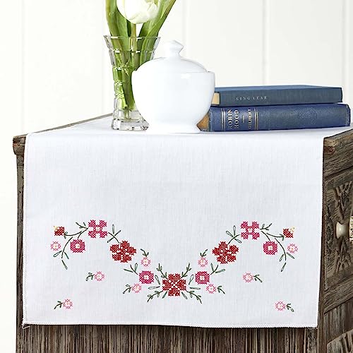 Herrschners Alma Dresser Scarf Stamped Embroidery or Stamped Cross-Stitch