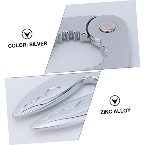 BESTonZON 1pc Crab Claws Nut Opener Lobster Knife Seafood Tool Kit Practical Crab Grip Zinc Alloy Crab Clamp Eating Crab Grip Zinc Alloy Sheller Eat Crab Silver Nut Crab Grip Kitchen Gadget