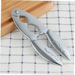 BESTonZON 1pc Crab Claws Nut Opener Lobster Knife Seafood Tool Kit Practical Crab Grip Zinc Alloy Crab Clamp Eating Crab Grip Zinc Alloy Sheller Eat Crab Silver Nut Crab Grip Kitchen Gadget