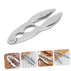 BESTonZON 1pc Crab Claws Nut Opener Lobster Knife Seafood Tool Kit Practical Crab Grip Zinc Alloy Crab Clamp Eating Crab Grip Zinc Alloy Sheller Eat Crab Silver Nut Crab Grip Kitchen Gadget