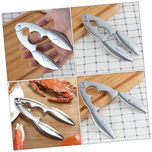 BESTonZON 1pc Crab Claws Nut Opener Lobster Knife Seafood Tool Kit Practical Crab Grip Zinc Alloy Crab Clamp Eating Crab Grip Zinc Alloy Sheller Eat Crab Silver Nut Crab Grip Kitchen Gadget