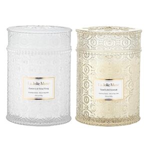 la jolie muse scented candle, large candle for home, fancy jar candle for gift, gardenia ylang ylang & vanilla coconut, 19.4 oz each one