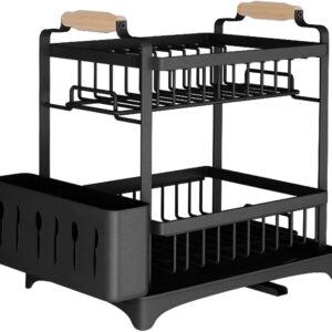 MCUIATN Dish Drying Rack -Multifunctional Dish Rack (Black)