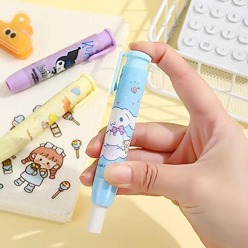 5Pcs Cute Erasers for Kids Retractable Pencil Erasers for Pencils Kawaii Eraser Fun Erasers Back to School Supplies Kid Party Favors Gift, Suitable for Children Over 6 Years Old