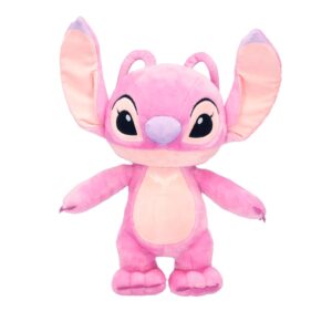 kids preferred disney baby lilo & stitch angel soft huggable stuffed animal cute plush toy for toddler boys and girls, gift for kids, pink angle 16 inches