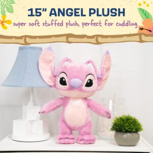 KIDS PREFERRED Disney Baby Lilo & Stitch Angel Soft Huggable Stuffed Animal Cute Plush Toy for Toddler Boys and Girls, Gift for Kids, Pink Angle 16 Inches