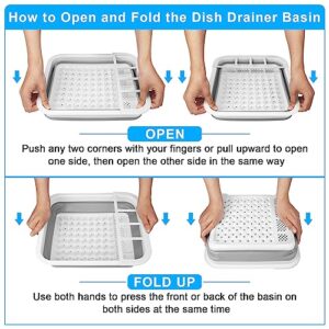 Seropy Roll Up Dish Drying Rack Over The Sink Drying Rack for Kitchen Counter, Rolling Dish Rack Over Sink Mat and Collapsible Dish Drying Rack Portable Dish Drainers for Kitchen Counter