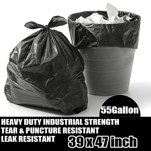 45 Gallon Trash Bags,50 Pieces large Black Heavy Duty Trash Can Liners,Large Size Trash bags Garbage Bags for Indoor and Outdoor