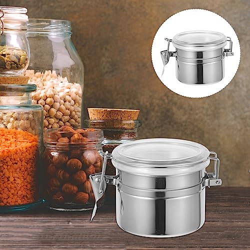 Coffee Jars with Lids Coffee Canister Airtight Stainless Steel Coffee Bean Container Ground Coffee Jar Food Storage Container for Tea Flour Sugar Coffee Airtight Container