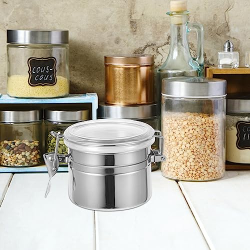 Coffee Jars with Lids Coffee Canister Airtight Stainless Steel Coffee Bean Container Ground Coffee Jar Food Storage Container for Tea Flour Sugar Coffee Airtight Container