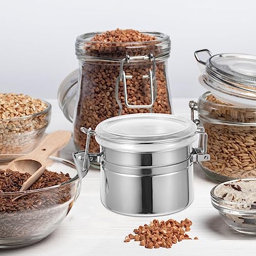 Coffee Jars with Lids Coffee Canister Airtight Stainless Steel Coffee Bean Container Ground Coffee Jar Food Storage Container for Tea Flour Sugar Coffee Airtight Container