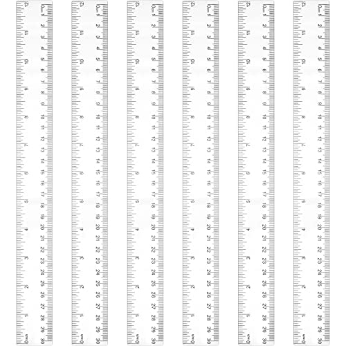 30 Pcs 12 Inch Ruler Bulk Plastic Flexible Rulers with Inches and Centimeters Kids Ruler Straight Measuring Drafting Tools for School Education Families Kids Students (Clear,Plastic)