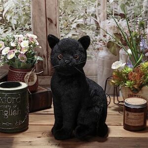 Libima 13 Inch Cat Plush Stuffed Animal Realistic Cat Plush Toy Soft Kitten Stuffed Animal for Halloween Christmas Home Decor Animal Collection Pet Party Favors Supplies (Black,Cute)