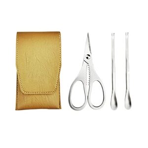 hokiku metal seafood tool sets， seafood tools set seafood scissors seafood fork and pick set stainless steel seafood tool with storage bag for family and friends lobster tools for eating