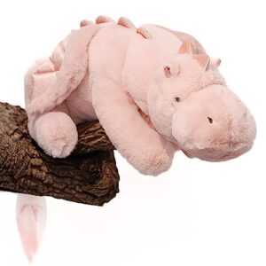 youblek 40in 2lb weighted stuffed animals,cute plush dragon,weighted stuff dinosaur toy for kids adult gift or decoration(pink, 40inches/2lbs)