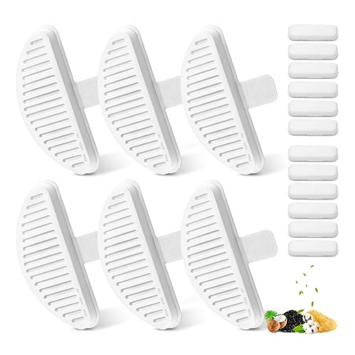 Cat Fountain Filters for Wireless Operated 67oz/2L, 6 Pack Replacement Filters & 12 Pack Replacement Filter Sponges for 67oz/2L Automatic Pet Fountain Cat Water Fountain Cat Water Dispenser