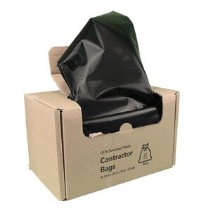 Oxley Drum Liner Bags, 55 Gallon Trash Bags, 3 Mil Thick, 100% Recycled Material, 20 Count, Black, Eco-Friendly