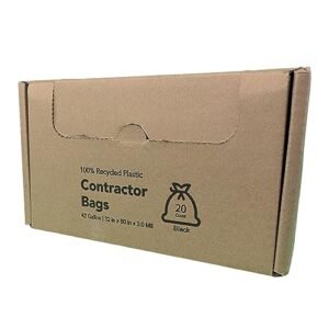 Oxley Drum Liner Bags, 55 Gallon Trash Bags, 3 Mil Thick, 100% Recycled Material, 20 Count, Black, Eco-Friendly