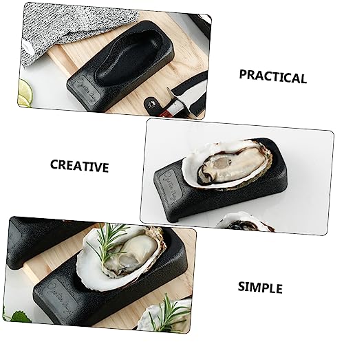 Angoily Oyster Seat Mini Tools Wood Tools Plastic Stand Wood Oyster Shucker Household Shellfish Opener Tool Seafood Open Machine Oyster Opening Tool Oyster Trays Oyster Holders Black Pvc