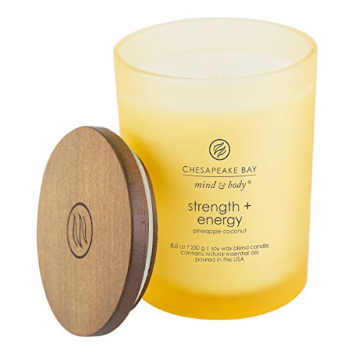 Chesapeake Bay Candle Scented Candle, Strength + Energy (Pineapple Coconut), Medium, Home Décor & PT41689 Candle, Medium Jar, Dream & Inspire, Home Décor