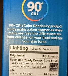 Feit Electric LED 5-Color Choice - 60W Equivalent - 800 Lumen, 2700K Soft Whit, 3000K Bright White, 4000K Cool White, 5000K Daylight and 6500K Cool Daylight, A19, ART 1715914