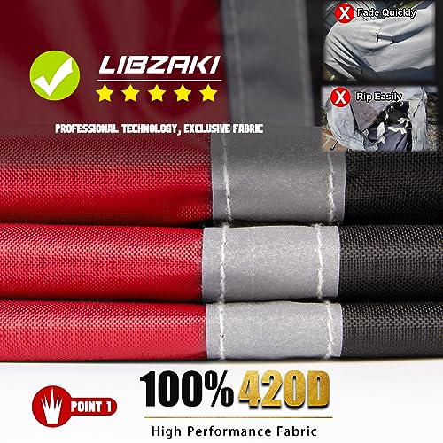 LI LIBZAKI 420D Riding Lawn Mower Cover, Waterproof Tractor Cover Heavy Duty Fits Decks up to 54",Universal fit for John Deere, EGO, Toro, Craftsman, Husqvarna and More -72"L x 54"W x 46"H-Red