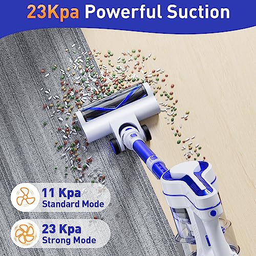 EICOBOT Cordless Vacuum Cleaner, 23Kpa Powerful Suction Lightweight Stick Vacuum Cleaner with Detachable Battery Up to 35 Mins Runtime,6 in 1 Handheld Vacuum for Hard Floor Carpet Pet Hair Sea Blue