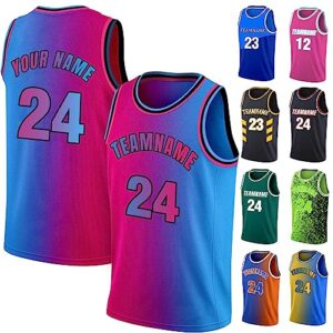 custom basketball jersey team name number personalized practice shirt for men youth kids boys college university, s~4xl