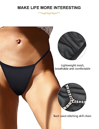 ohyeah G String Thongs for Women T-back Tangas Lace Low Rise Underwear Plus Size Panties Micro Cheeky Bikini XS-4XL