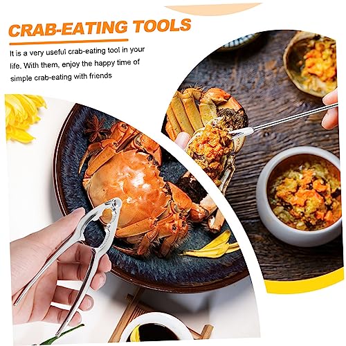 DOITOOL 1 Set Crab Eating Tool Oyster Crackers Stainless Steel Bottle Opener Stainless Steel Scissors Crab Leg Seafood Forks Picks Crab Legs Opener Stainless Steel Tools Crab Scoop Crusher