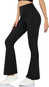 groteen women's flare leggings-bootcut yoga pants for women high waisted workout bootleg work pants dress pants black