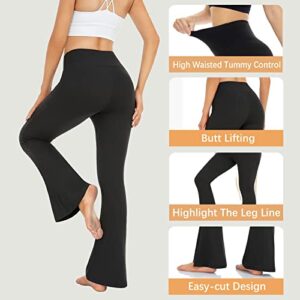 GROTEEN Women's Flare Leggings-Bootcut Yoga Pants for Women High Waisted Workout Bootleg Work Pants Dress Pants Black