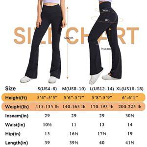 GROTEEN Women's Flare Leggings-Bootcut Yoga Pants for Women High Waisted Workout Bootleg Work Pants Dress Pants Black