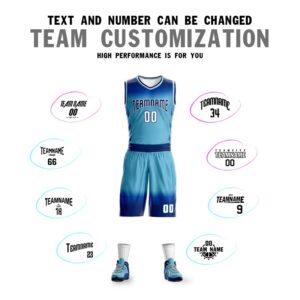 Custom Gradient Basketball Jersey Kit Printed Team Name &Number Suit for Adults Boys Personalized Athletic Uniform