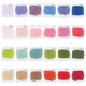 ph pandahall 24 skeins 6-ply embroidery floss 1mm cross stitch threads 24 colors friendship bracelets floss crafting arts embroidery strings for necklace hair wraps sewing craft, 8.7~10.9 yard/card