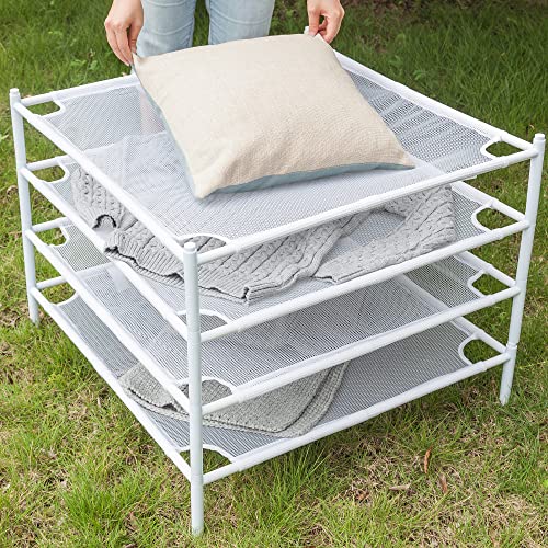 STORAGE MANIAC 4 Pack Sweater Drying Rack + Toiletry Bag for Travel