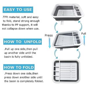 MontNorth Collapsible Dish Drying Rack with Drain Plug and Swivel Spout - Lightweight, Compact and Space-Saving Dish Drainer Organizer for Kitchen, RV, Campers and Travel Trailers