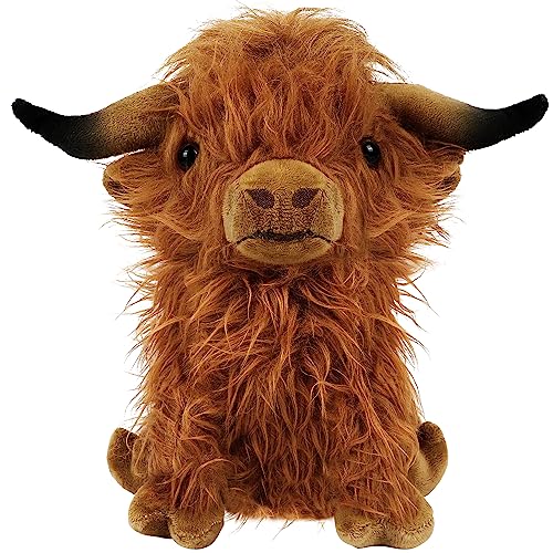 Erweicet Scottish Highland Cow Stuffed Animal 9 Inch Highland Cow Doll Highland Cow Plush Cute Soft Toy for Babys Kids Girls Boys Adults Birthday Gifts Home Decoration