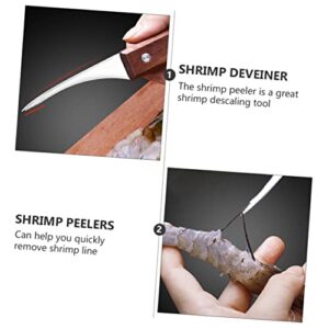 BESTonZON 2 Sets 2 Pcs Stainless Steel Shrimp Opener Household Cleaner Fish Scale Remover Kitchen Deveiner Seafood Shucker Seafood Cleaner Tool Stainess Steel Shrimp Peeler Prawn Deveiners